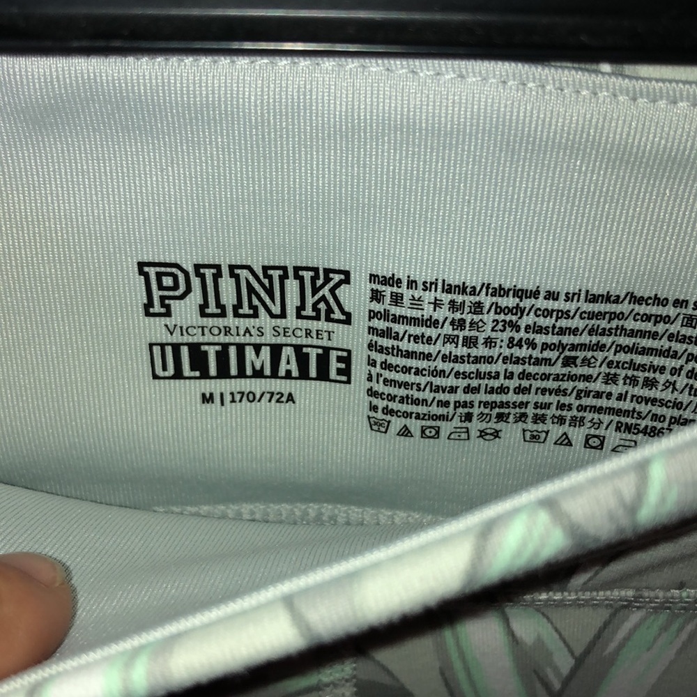 Pink victoria's Secret ultimate floral leaf leggings capri ankle pants medium - Picture 4 of 5
